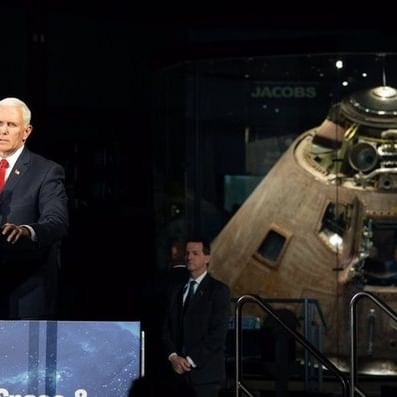 On Tuesday, Vice President Mike Pence announced that the US has plans to put astronauts back on the Moon in 2024.
This is four years earlier than NASA’s previously intended target of 2028.
While chairing a meeting at the National Space Council in NASA’s Marshall Spaceflight Center in Huntsville, Alabama, Pence announced, ‘’We’re in a space race today, just as we were in the 1960s.  #astronauts #ColdWar #moon #NASA #Pence #Space